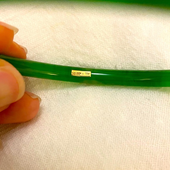 Mark Davis green bakelite bangle - set of 3 - Picture 5 of 7